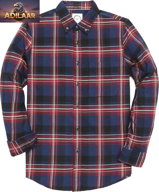 Dubinik® Flannel Shirt for Men Casual Button down Work Soft All Cotton Lightweight Flannel Mens Plaid Shirts Long Sleeve